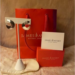 James Avery retired rare earrings half circle swirl on posts sterling silver